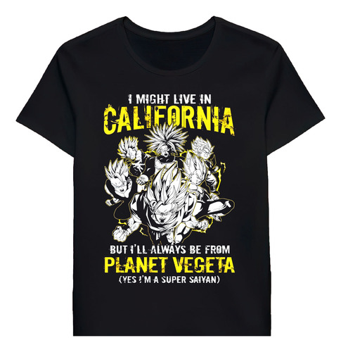 Remera Super Saiyan Vegeta Planet Califonia T Shirt140405740