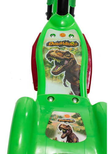 Patinete Infantil De 3 Rodas Dino Com Luz Cesta Som + Hulk