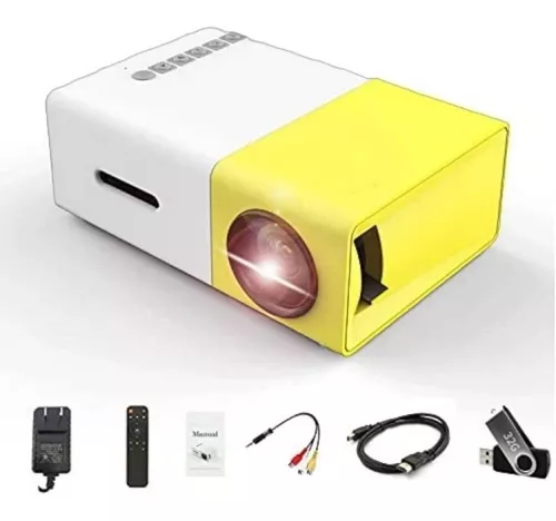 Mini Proyector LED portátil OEM FHD 24 60 YG300 Amarillo