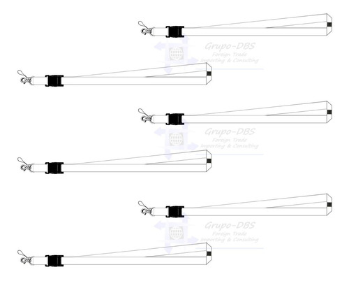 Cinta Porta Gafete Lanyard 5/pzs Broche De Seguridad Sublima