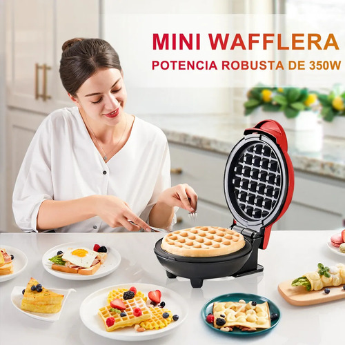 Waflera Eléctrica Portátil 350w For Desayuno Rápido Color C