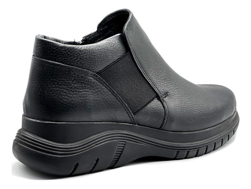 Bota Botineta Cuero Mujer Cierre Negro
