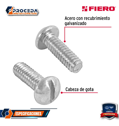 Bolsa Con 150 Tornillos 1/4 X 3/4 Tipo Estufa, Fiero 44625