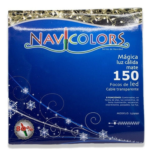 Serie Navideña 150 Focos Led Luz Calida Mate 7 Metros