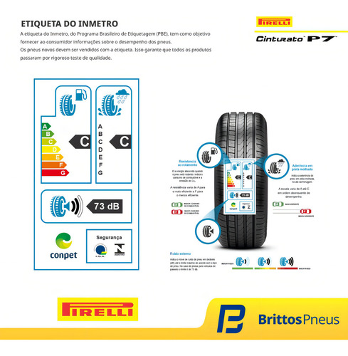 Kit de 2 neumáticos Pirelli CINTURATO P7 Cinturato P7 P 205/50R17 89 V