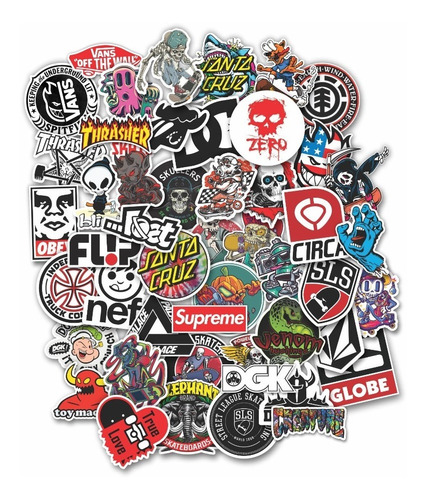 Adesivos Sticker Skate Marcas Skateboarding 6x6 49pcs