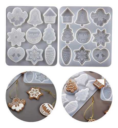 Molde Silicón 9 Adorno Figura Navidad