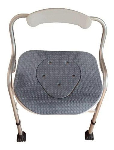 Silla Comodo Ducha Aluminio De Lujo Gris