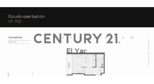 Imagen 2 de 13 de Venta Monoambente Contrafrente C/ Balcon 31,2 M2 Uf 902 Piso 9 Palermo Apto Prof