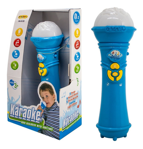 Microfono Karaoke Infantil Juguete Efectos Sonidos Luz Nene