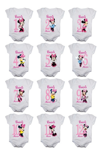 Body Mesversario Menina Kit Bodies Personalizados Bori Bebê