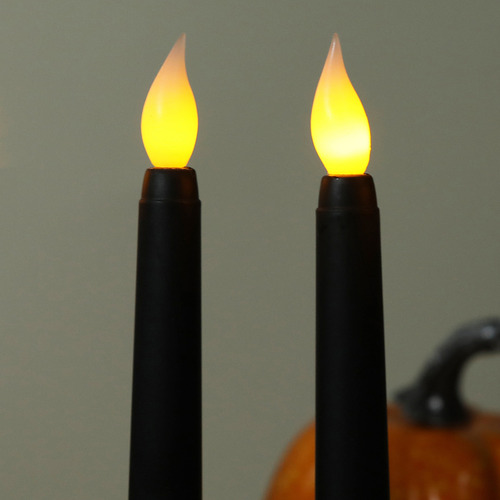 Paquete De 2 Velas Negras Sin Llama W Night Light, Blinking