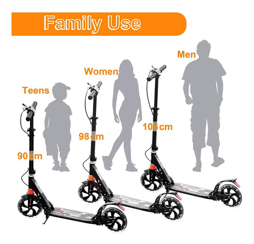 Imagen 7 de 10 de Scooter Patineta Lineal Monopatín Patín Para Niños Adultos
