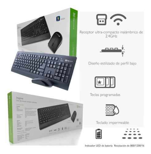 Teclado Y Mouse Inalambrico Klip Xtreme Kck-265s Icb Technol