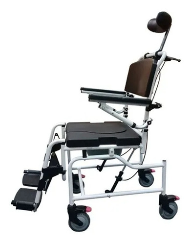 Imagen 3 de 6 de Silla De Baño Tilt Aluminio Ruedas Frenos Bacinilla 100kg