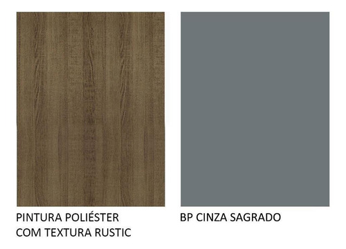 Balcão Madesa Agata 60 Cm 3 Gavetas - Rustic/cinza