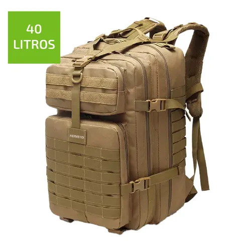 Alforja Mochila Tactica Bolso Militar 40 Litros Femmto Moto Color Caqui