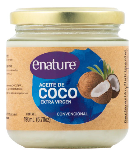 Aceite De Coco Extra Virgen Enature 190 Ml