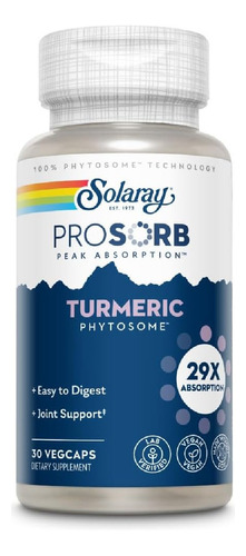 Fitosoma De Cúrcuma 29x Absorption Solaray 30 Cápsulas Veg