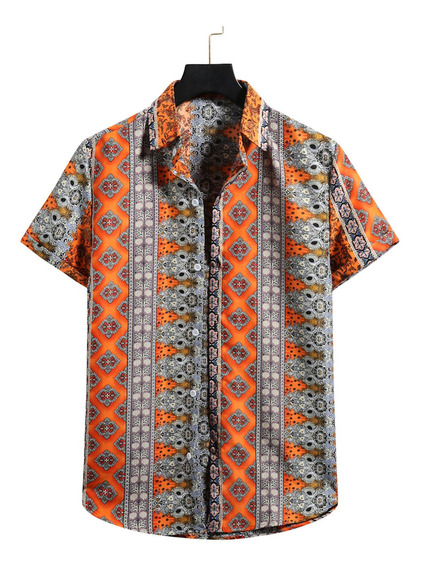 Camisa Hombre Manga Corta Hawaiian Summer Beach 8664 Camisa Hombre Manga Corta Hawaiian Summer Beach 8664