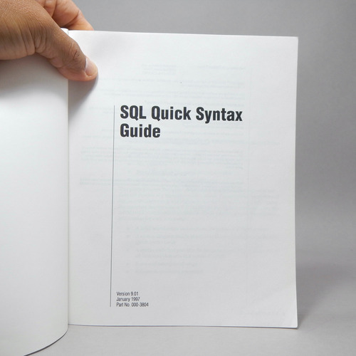 Sql Quick Syntax Guide Versión 9.01 Enero 1997 Ff5