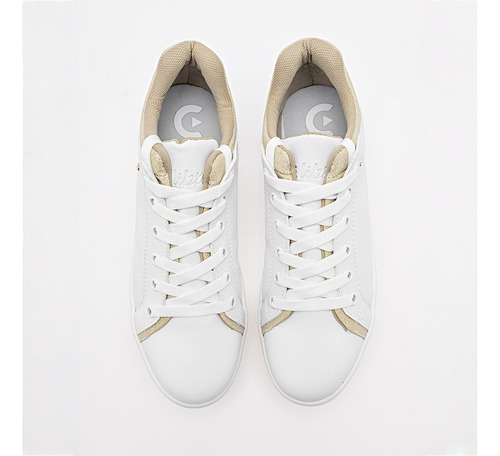 Tenis Casuales Mujer C Libre Blanco Oro 133-318