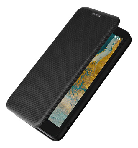 Funda Tipo Cartera De Fibra De Carbono For Teléfono Nokia