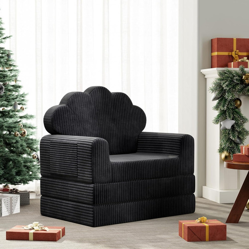 Likimio Sofá Cama Plegable Perezoso Negro Rayado