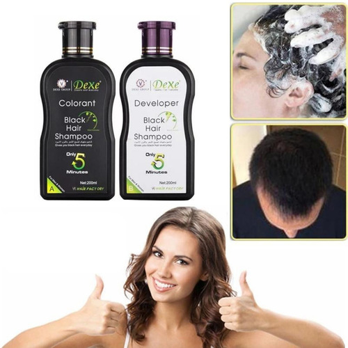  Champú Dexe Black Para El Cabello, Para Hombre Y Mujer