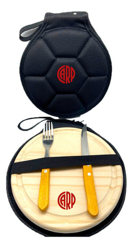 Set Asado Redondo Con Funda River Plate Logo Carp