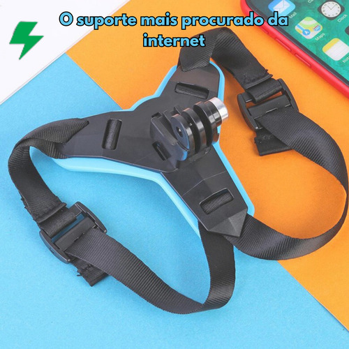 Suporte Para Capacete De Câmera Gopro Sjcam Celular E Ação Ajustável Queixo Compatível Moto Vlog Filmagem Acessório Universal Curvo