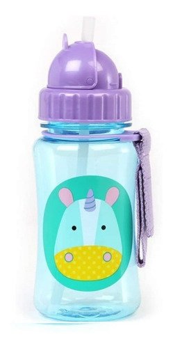 Imagem 2 de 2 de Garrafinha Squeeze Garrafa Com Canudo Zoo Unicornio Skip Hop