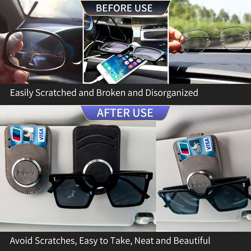 Supsefy Holder Porta Gafas Y Documentos Para Carro Auto