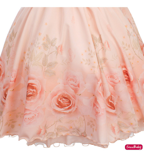 Vestido Infantil Floral Das Rosas Jardim Encantado Formatura