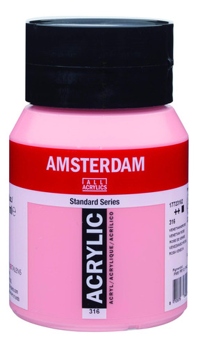 Amsterdam Serie Estándar Tarro Acrílico 16.9 Fl Oz Rosa Vene
