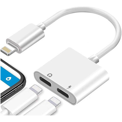 Cable Adaptador 2 En 1 Auriculares + Carga Para iPhone iPad