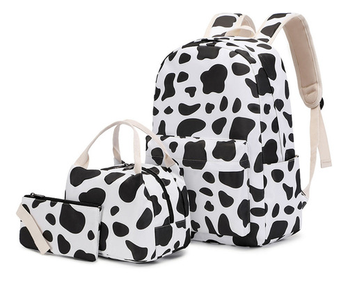 Fwefww Mochila Escolar Con Estampado De Vaca For Niñas, Niños Y