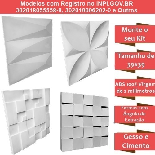 Imagem 1 de 9 de Forma Para Placa Gesso 3d E Cimentício Abs 2mm Váriosmodelos
