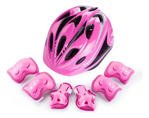 Casco Protección Niños Rodilleras Muñequeras Coderas Kit