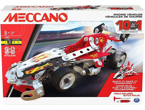 Meccano, Kit De Construcción 10 En 1 De Vehículos De Carrera