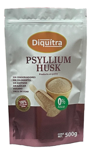 Psyllium Husk Plantago Polvo Calidad Premium 500 Gr