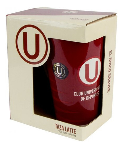 Taza Latte Guinda Universitario De Deportes 360 Ml Con Caja