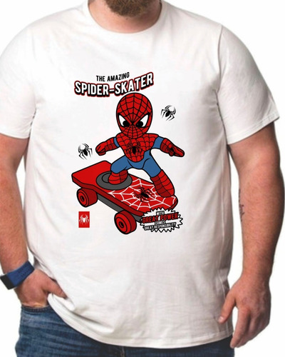 Remeras Talles Especiales Para Hombres Spiderman Skate 7072