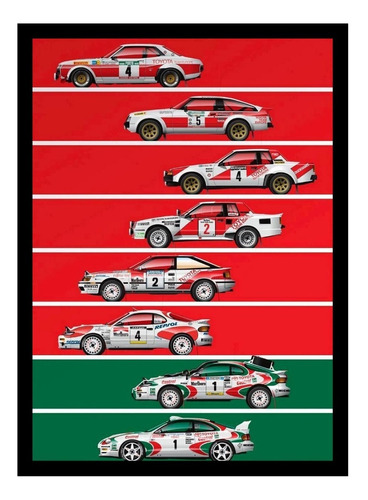 Toyota Wrc Rally Celica Historia Cuadro Enmarcado 45x30cm