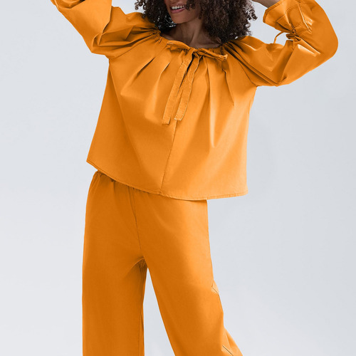 Pantalones Largos De Manga Larga Para Mujer Con Forma De Pij