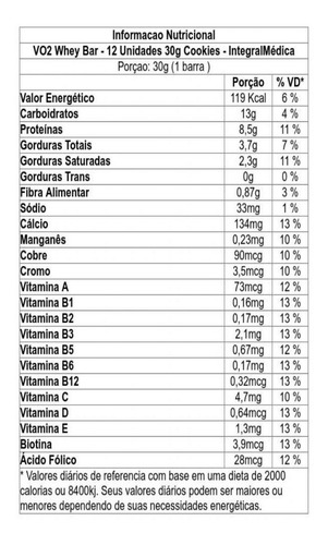 Protein Vo2 Bar Cookies And Cream 12 Und Integralmédica Cookies & Cream