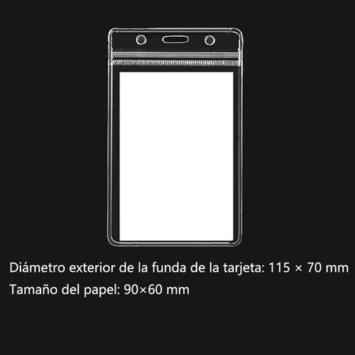 Imagen 3 de 3 de 100× Porta Credenciales Transparente Perforación Vertica