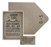 Comprar 50 Invitaciones Completas Bodas, Bautizo, 15 Años Kraft