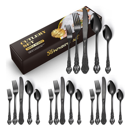 Juego 20 Cubiertos Acero Inox Estilo Europeo Retro Hogar