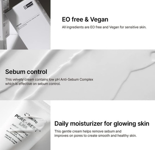 Jumiso Pore-rest Lha Sebum Control Facial Cream 50g Momento De Aplicación Día/noche Tipo De Piel Grasa/sensible